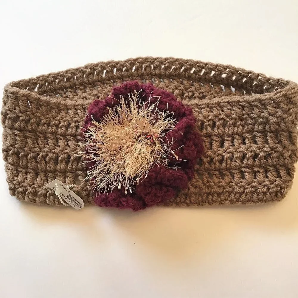 BOHO BURGUNDY CROCHET HEADBAND